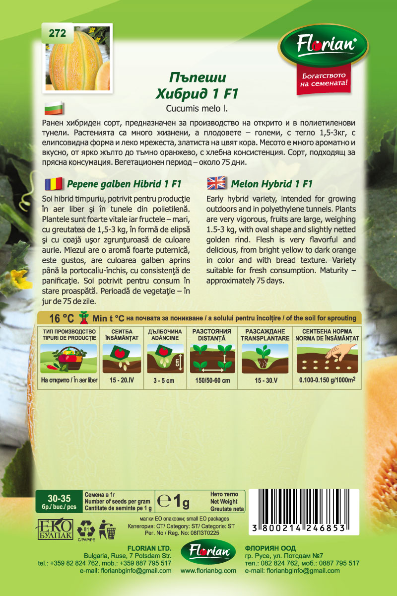 Sárgadinnye Hibrid 1 F1 Florian Bg - Image 2