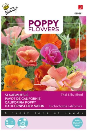 Kaliforniai Kakukkmák Thai Silk Mixed Poppy Flowers Bz H