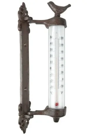 Hőmérő öntöttvas madaras